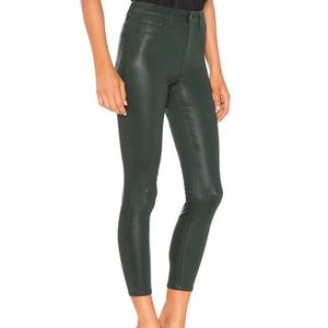 L’Agence high-rise skinny “Evergreen” coated jeans. Sz 32